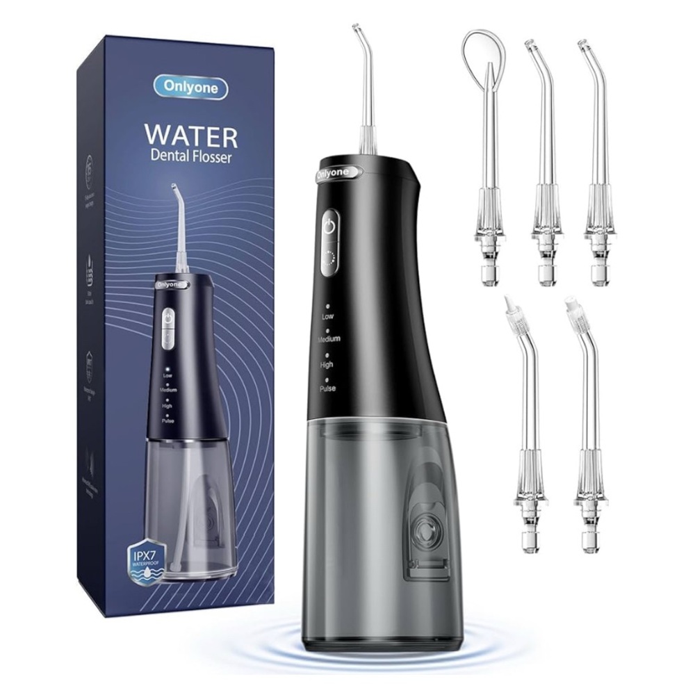 Black Handheld Flosser for Superior Oral Care